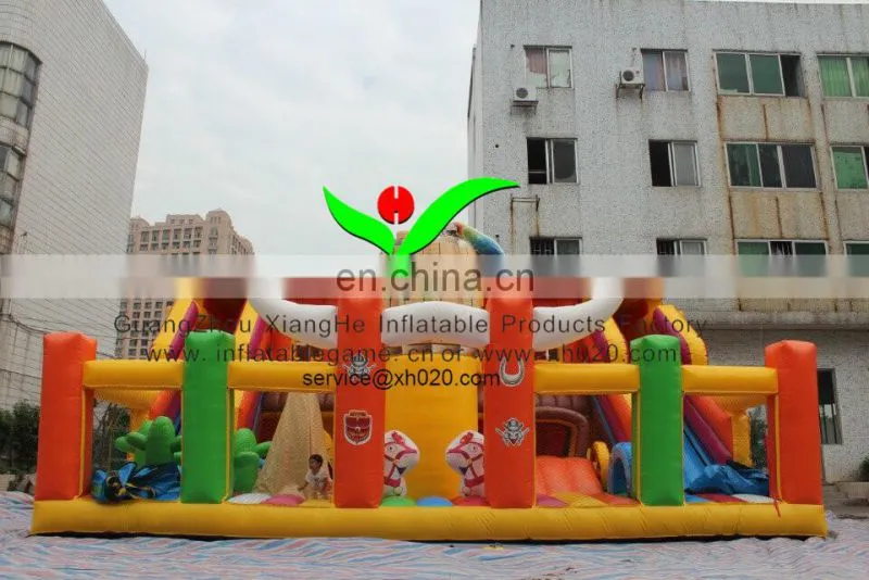 Hot sell theme amusement park PVC Tarpaulin inflatable giant beer cowboy fun city