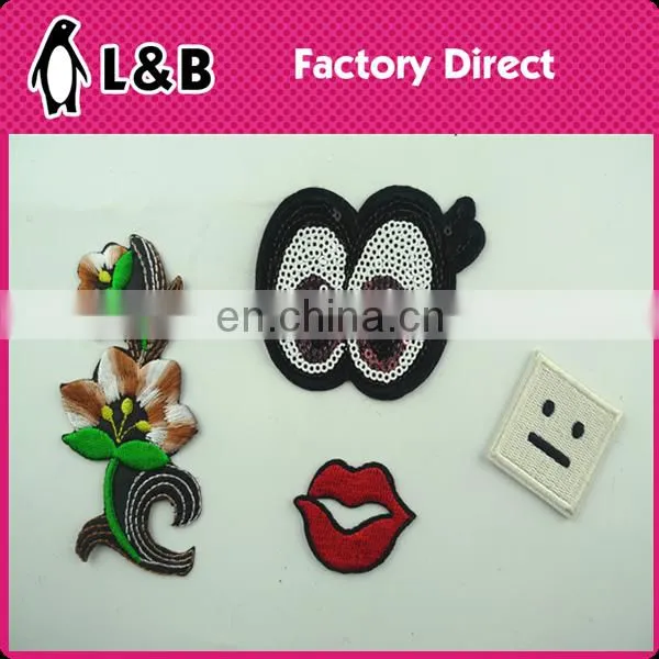 2016 fashion iron on patches for jacket,butterfly fabric embroidery patches
