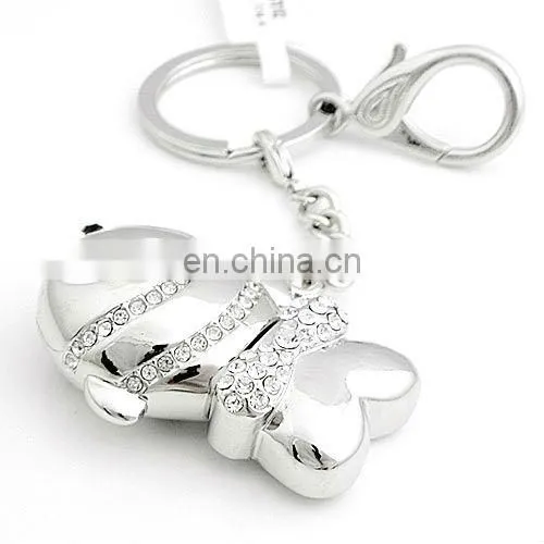 The point of full of diamond silver gold usb key ring