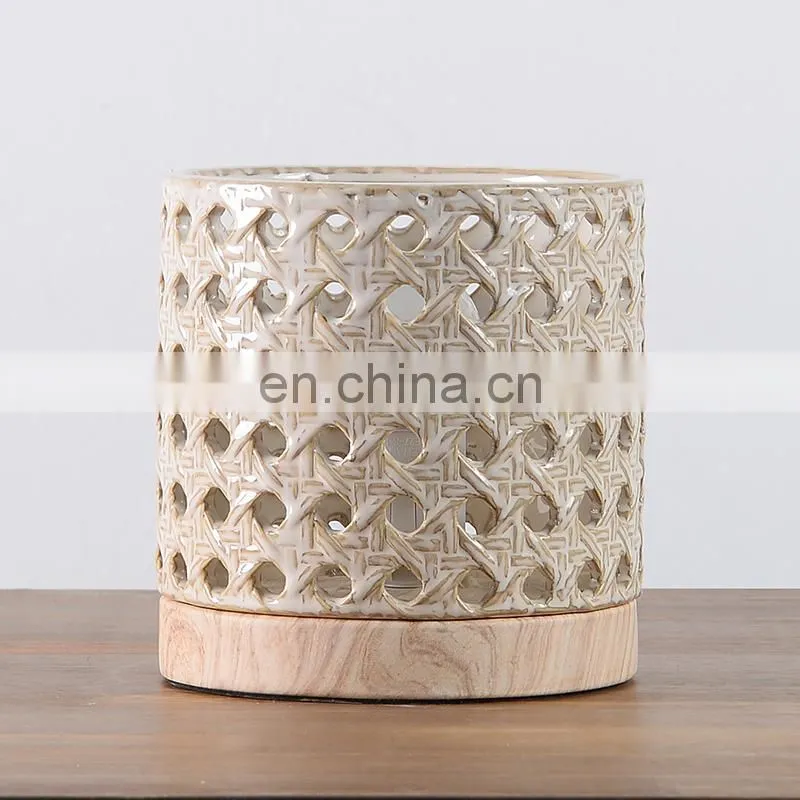 Nordic home decoration ceramic LED desk lamp for indoor room