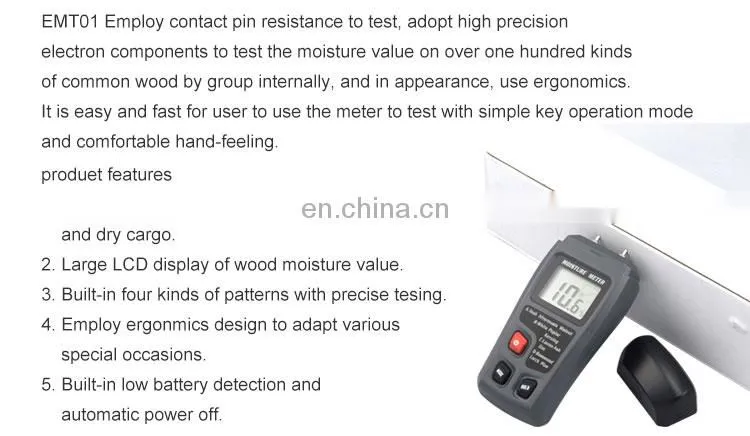 Lcd Readings Display Digital Portable Moisture Meter For Wood
