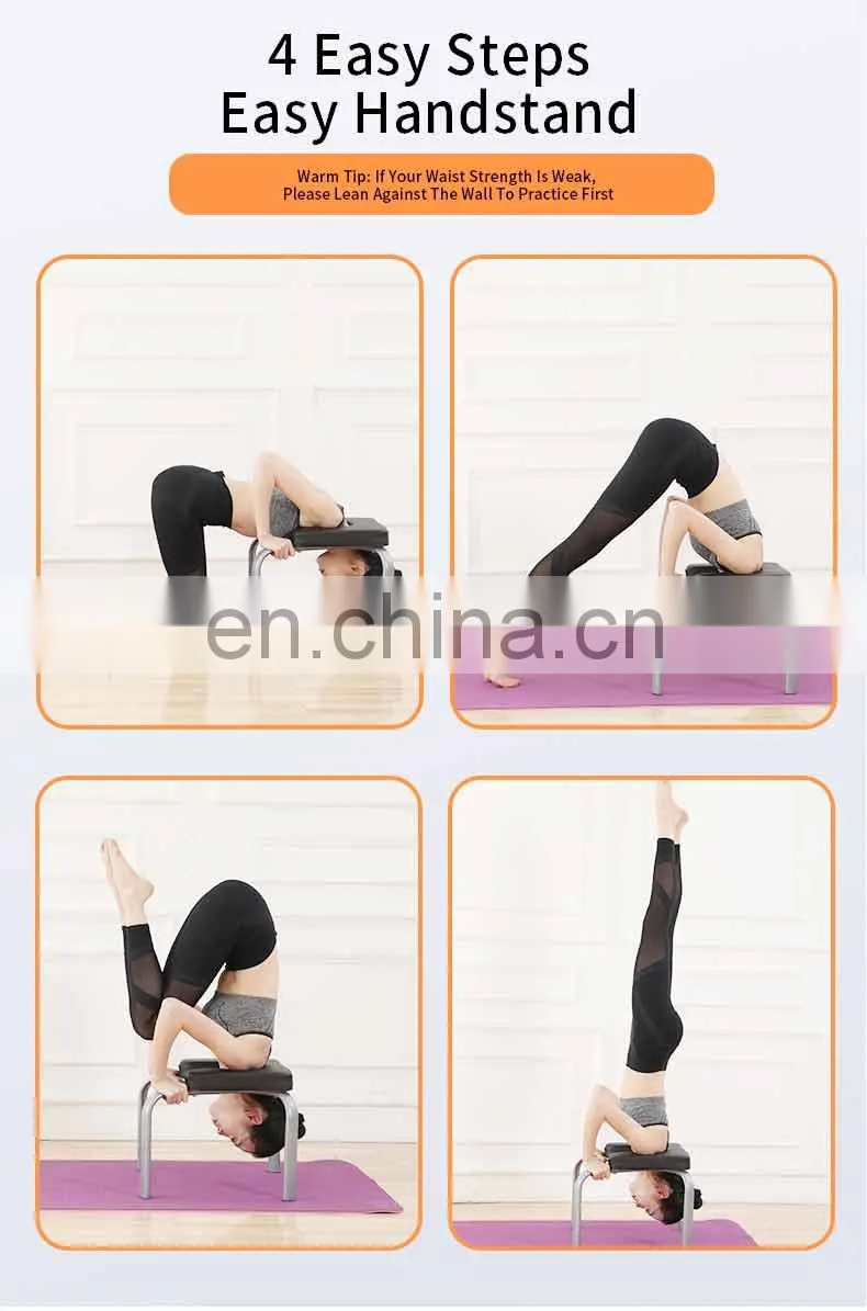 2021 custom design wood yoga headstand exercise bench