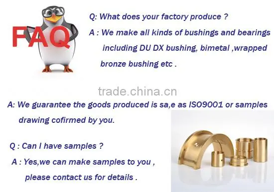Low resistance self-lubricant sleeve bush bronze bushing,copper guide bearing , brass flange bushing