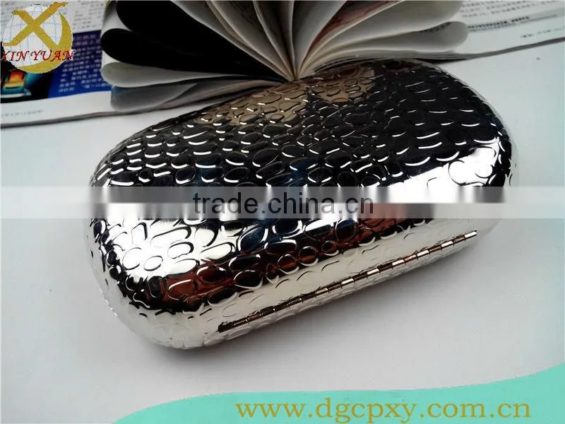6 inch silver metal evening cases box for toiletry