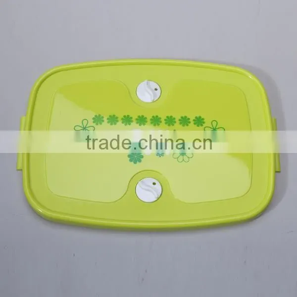1.3L rectangle PP plastic lunch box with spoon