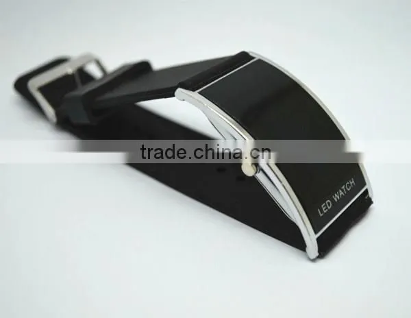 LED silicone watch for man with colorful silicone strap,red or blue led lights