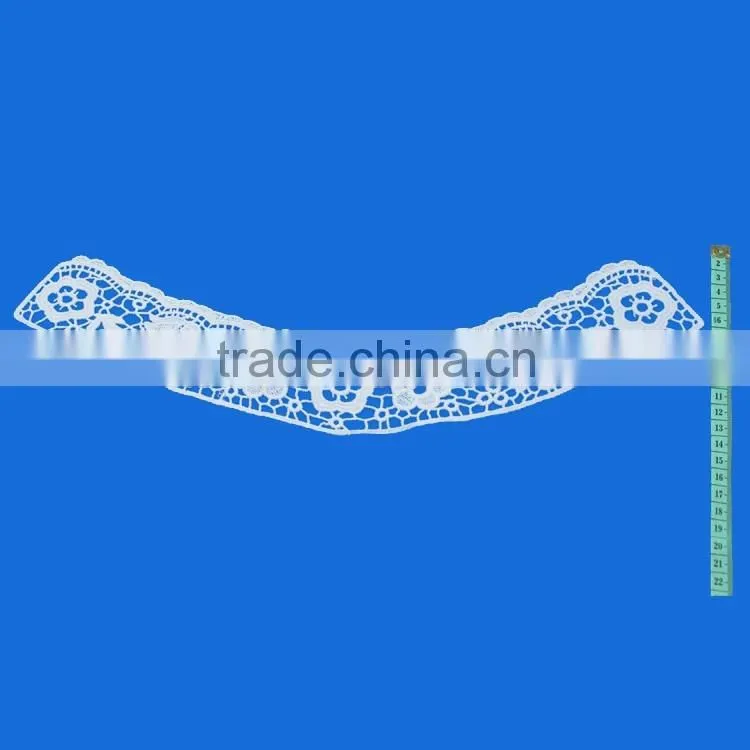 High quality wholesale custom white crochet embroidery neck trim ladies blouse with collar
