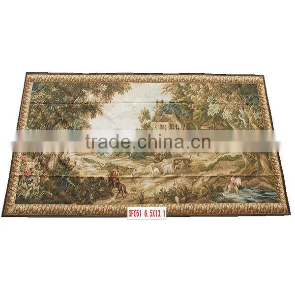 Handknotted wool Aubusson carpet, Aubusson Carpet and Rug