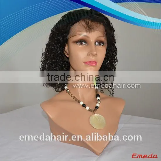 100% virgin real human hair short afro kinky lace human hair wigs for black women