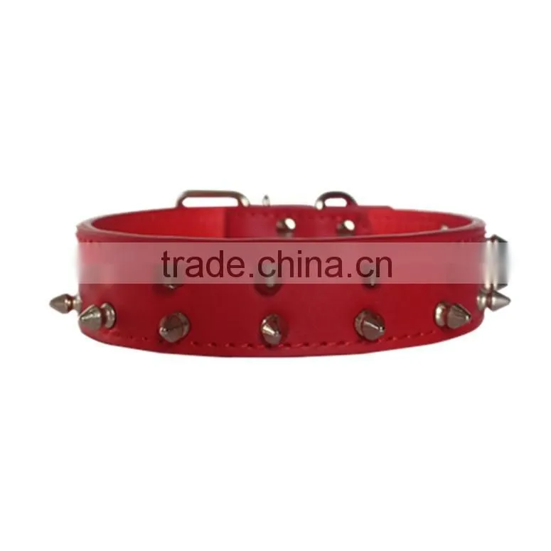 Wholesale nail bullet pet collars double row dog collar
