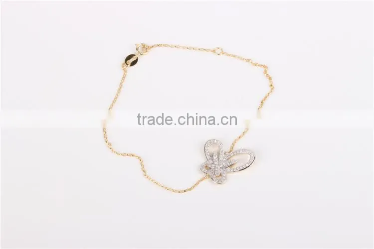 New design butterfly bracelet gril's silver sterling bracelet fashion jewelry