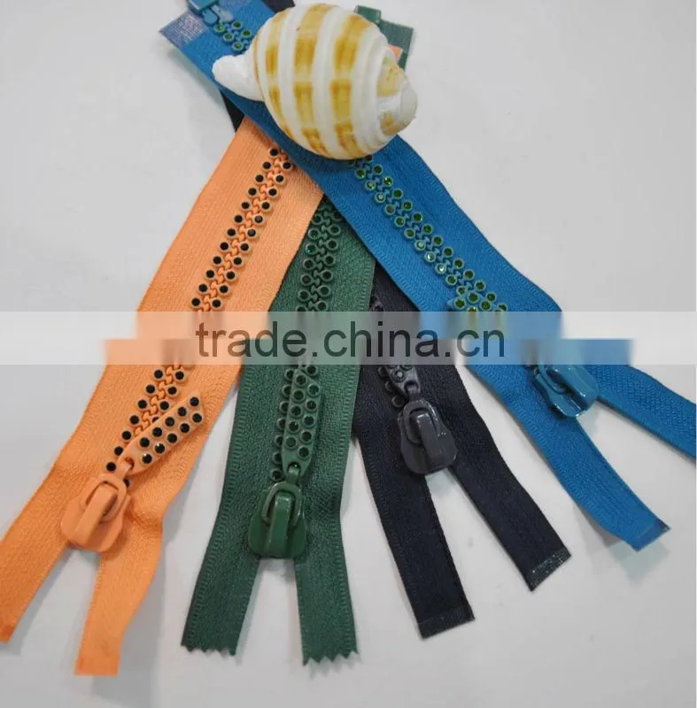 #10 Delin rhinestone zipper