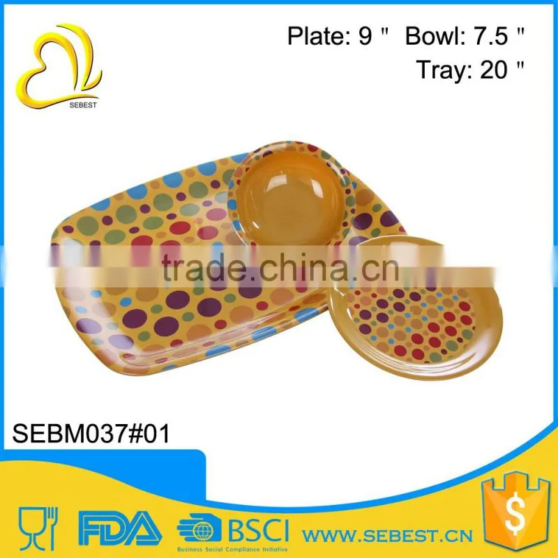 wholesale melamine bread dinnerware sets bamboo serving tray