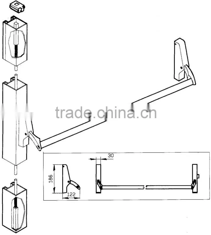 Aluminum Panic Bar for Fire Door