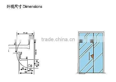Top selling KG-10S glass door lock