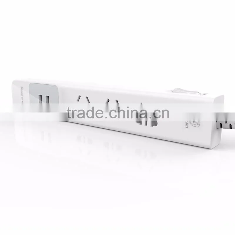 Baseus 2.1A Power Strip 3 Universal Outlets To Smart Chips Home Electronic 2USB Charging Ports For Mobile Phone TB-0211