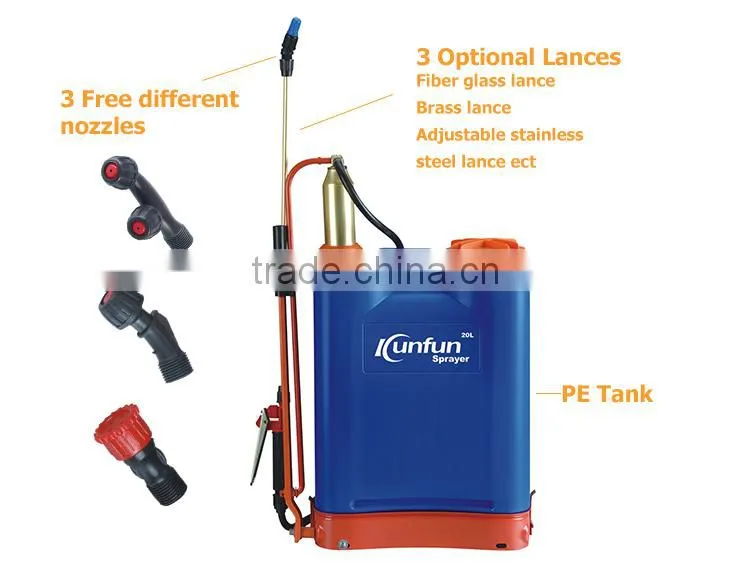 20L hot sell agricultural brass pump of manual sprayer