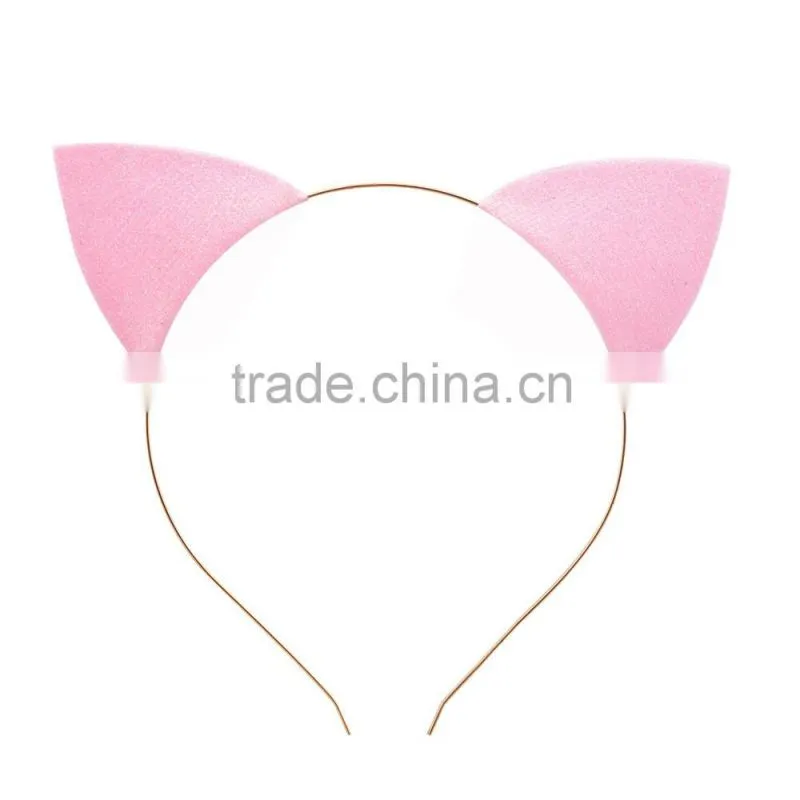 Hot-sales cute children cat ear hairband hard Headband for Baby Girl Hair Accessory wh-1843