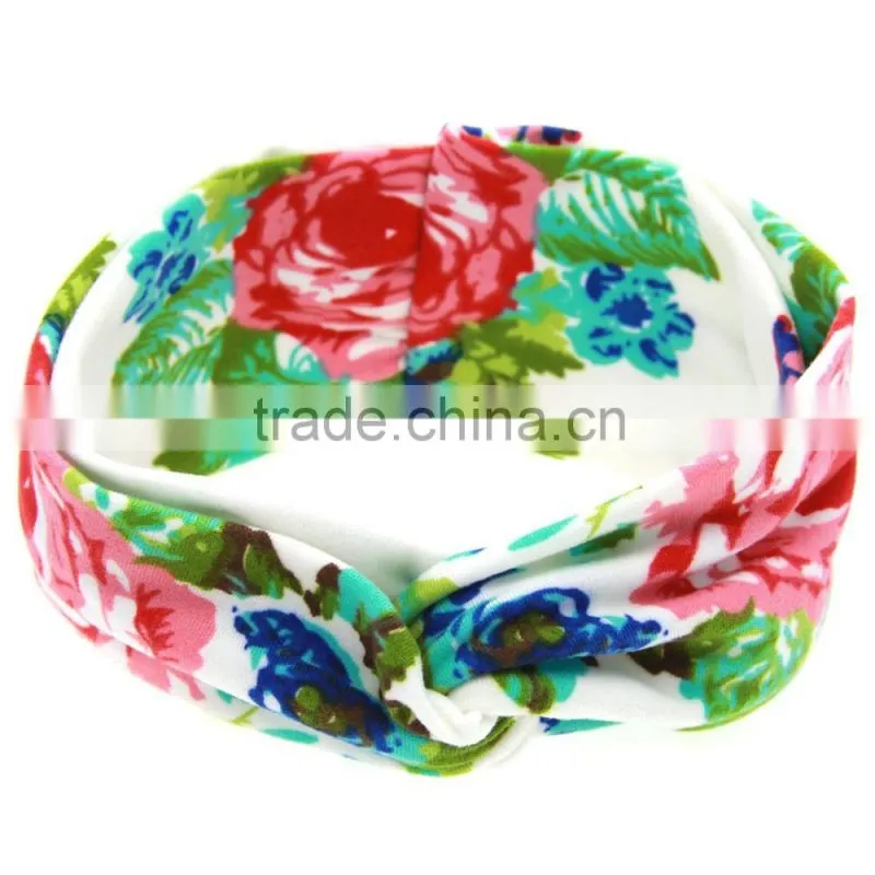 Hot-sales Baby floral Headband Infant Headband Toddler turban Headband cotton kids cross headband wh-1743