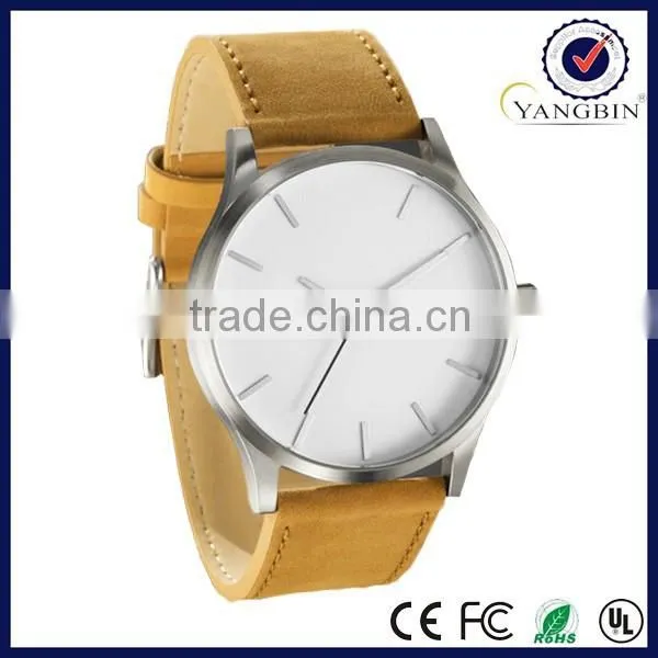 Genuine leather blank style cheap custom logo watches