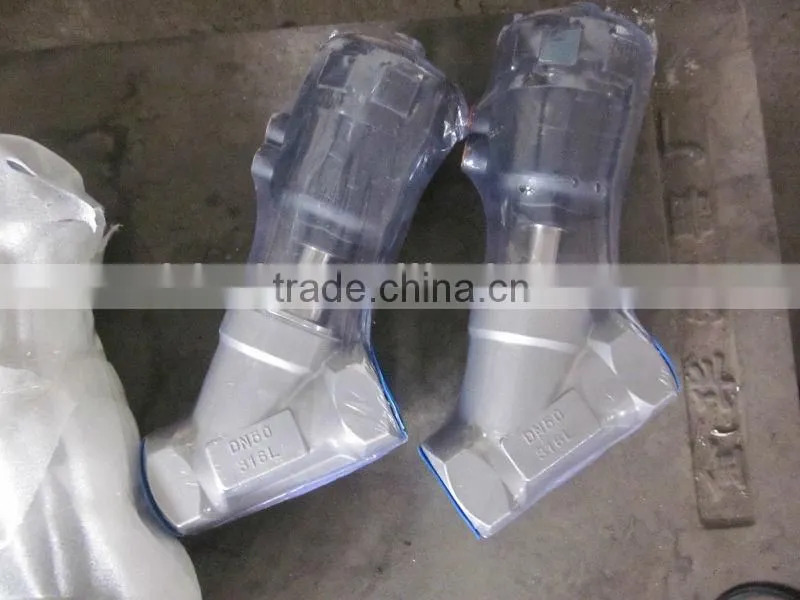 Ss/thread/quick Mounted/plastic Head Pneumatic Angle Seat Valve