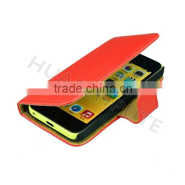 Special high quality leather book case for iphone 5c , mobile phone cases for iphone5c