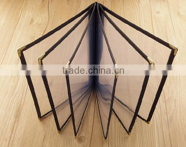 Elegant PVC Transparent Plastic Menu Covers