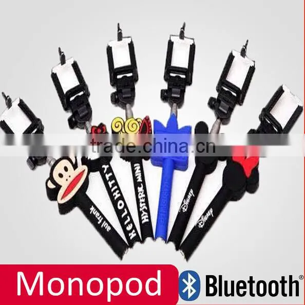 Z07-9 wireless cartoon monopod,selfie stick for mobile and camera