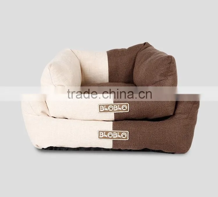 The fashionable design soft pet dog bed with elegant brown color