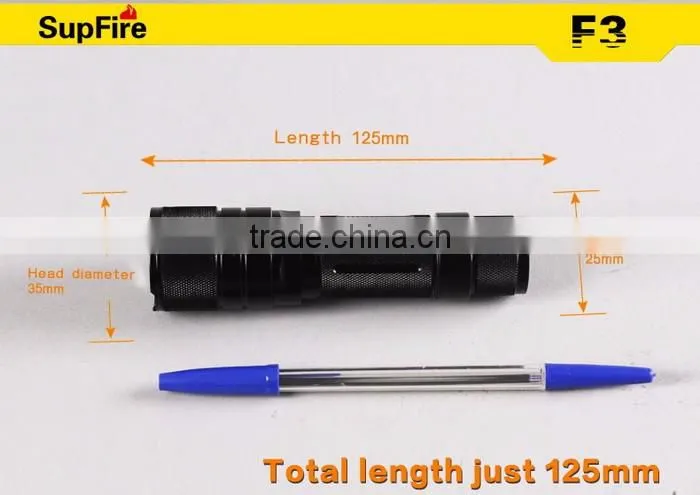 Supfire F3-XPE Rechargeable Flashlight or AAA Battery Led Zoom Torch