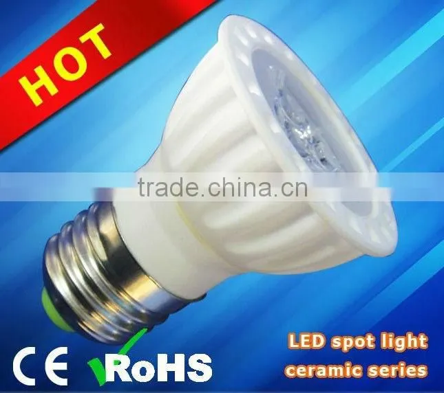 E27 3W Best selling LED spotlight,ceramics light with 2 year warranty