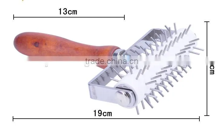 Roller blade with wooden handle ,stainless steel net roller,dessert pizza wheel roller
