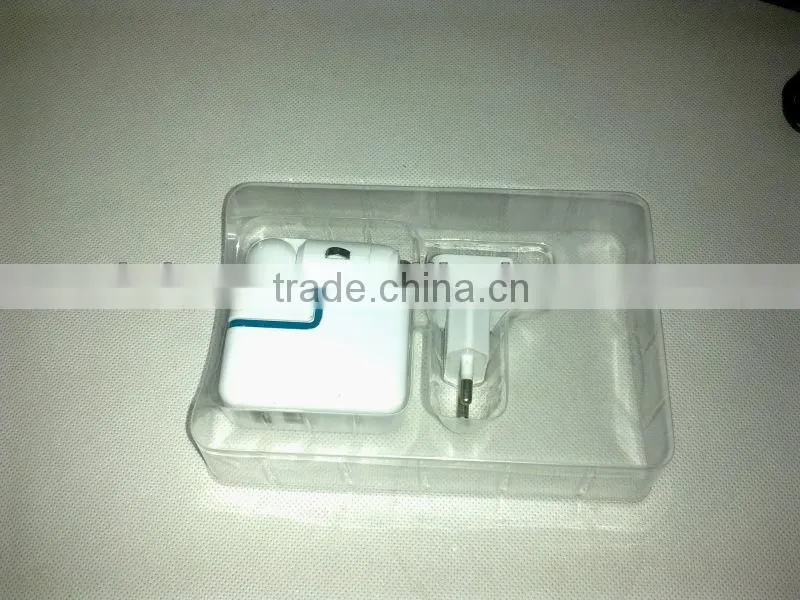 Universal AC inter-changeable plug and car charger with 2 USB output
