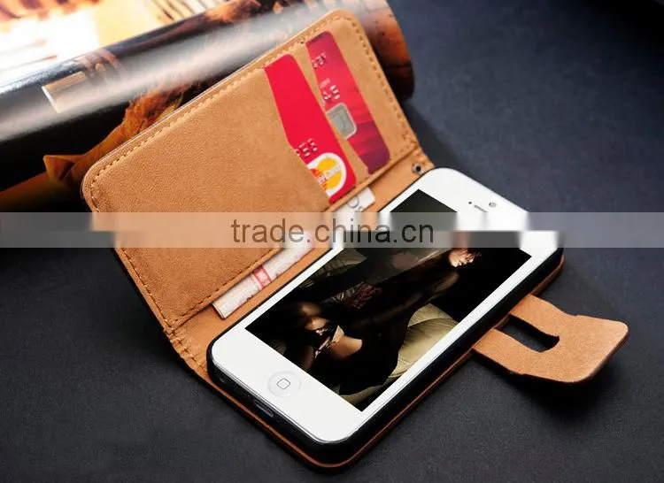 Soft feel classic squirrel grain flip leather cover case for xiaomi 5