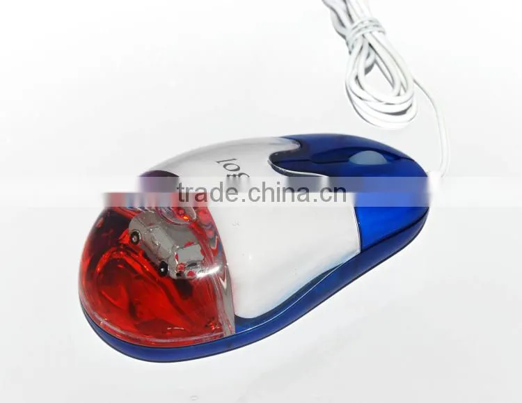 Computer Gift USB wired liquid aqua mouse with light-up LED logo