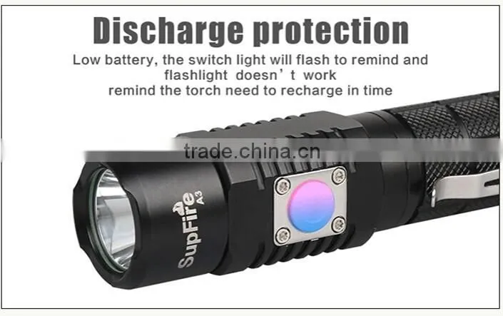 2016 New A3 Rechargeable LED Flashlight Torch USB Charge Portable