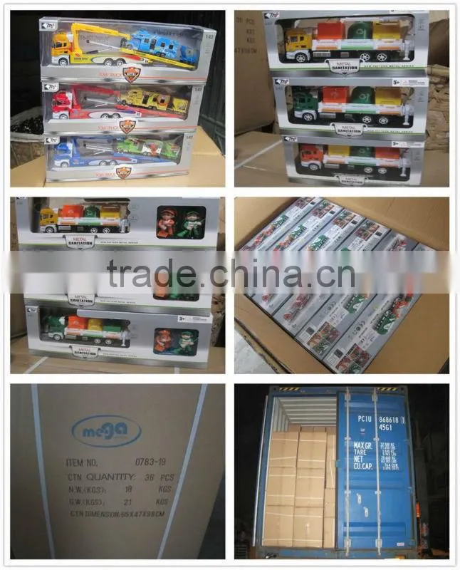 Alloy 1:42 scale model garbage truck toy for children
