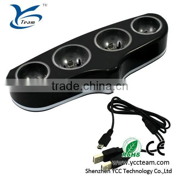 for PS3 play station 3 1x4 MOVE blue light charging stand