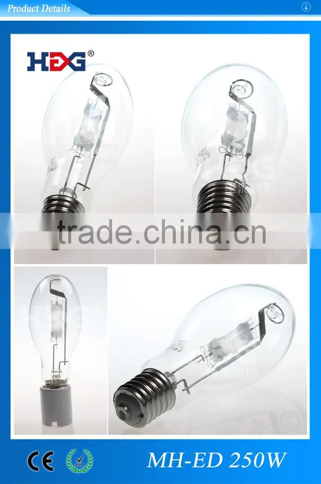 2015 hot sale ED250w metal halide lamp, long lifetime guarantee, E40, CE approved