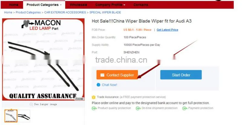 High Quality special windshield wiper blade for Audi A3