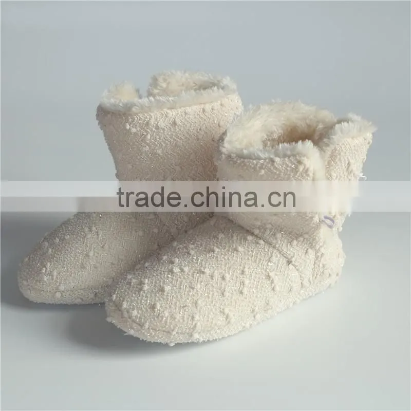 Ladies slipper boots with button