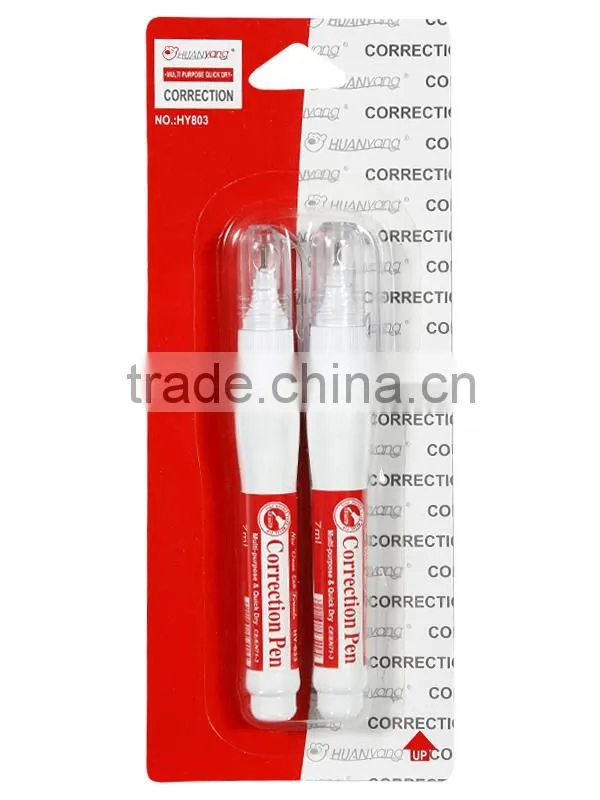 Multipurpose wite-out Metal tip correction pen in blister card (HY-633) correction fluid 7ml l