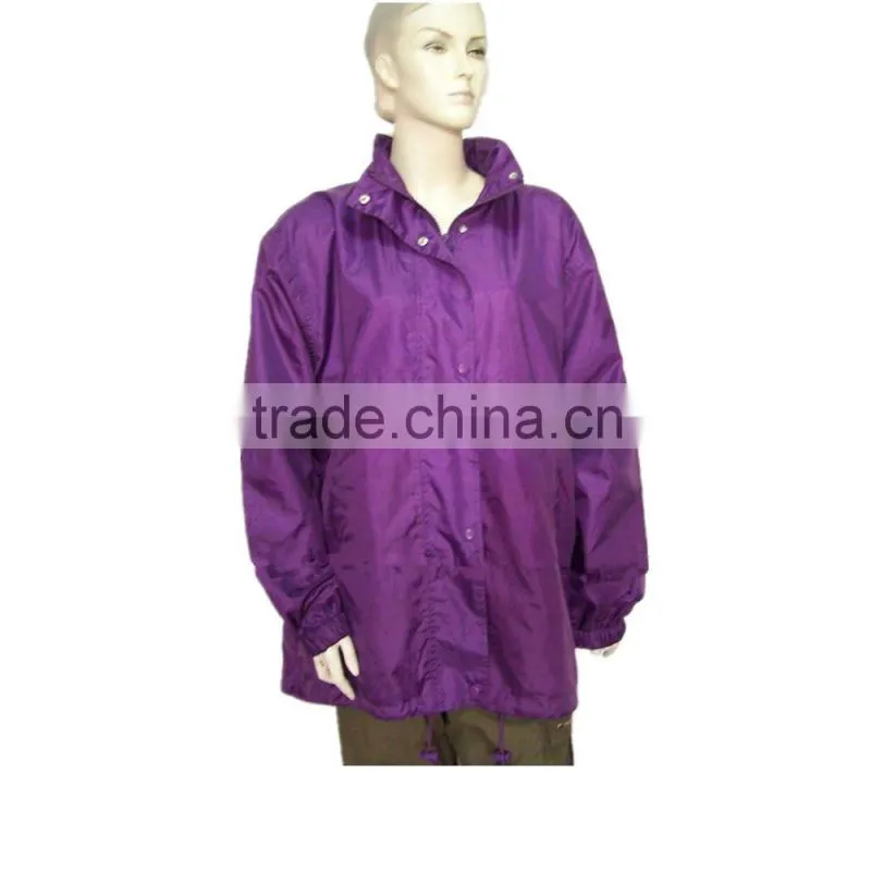 Wholesale Purple Color Women's Rain Jacket