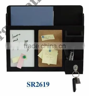 2011 the most popular wooden memo board with a pen holder and a iron hook