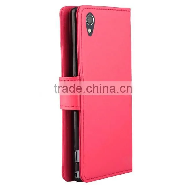 Fancy Rose PU Wallet Waterproof Shockproof Cover Case For Sony Xperia Z1