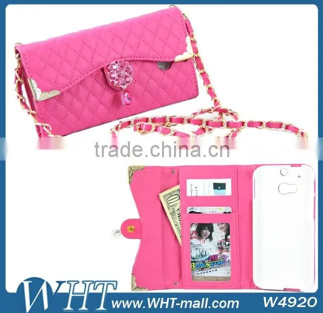 For HTC M8 One 2 Flip Leather Purse Wallet Cover Case