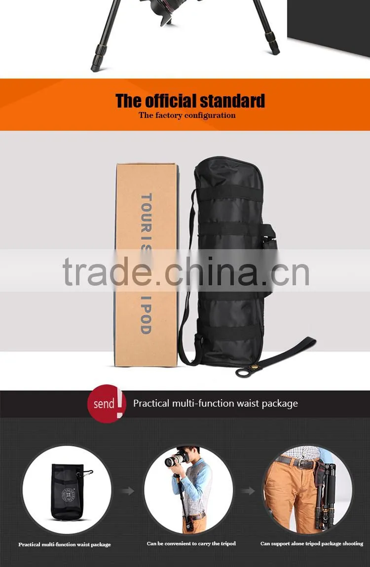 Q888C Lightweight camera tripod for digital video DSLR digital 60'' carbon fiber camera stand monopod with quick release plate
