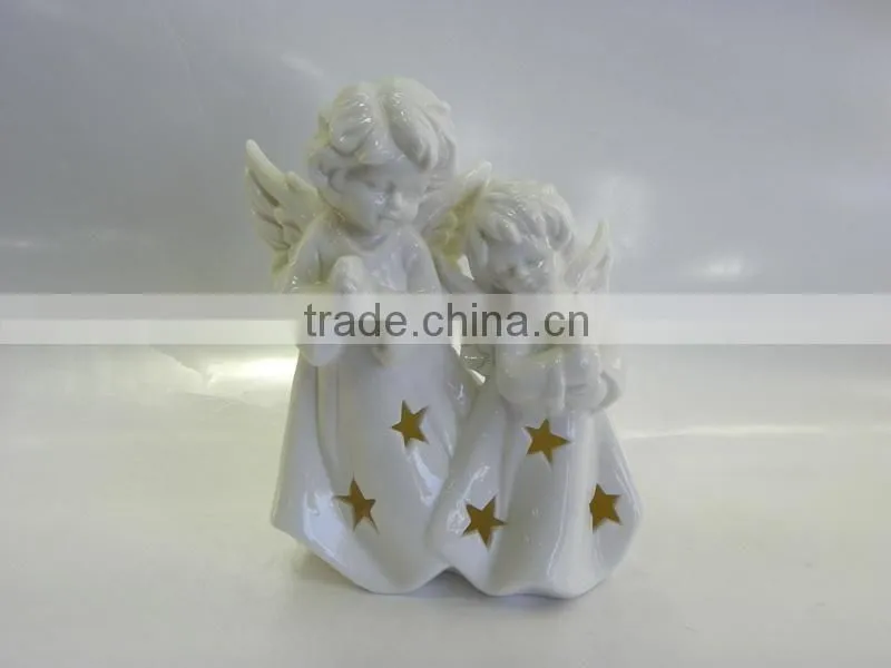 home decorative ceramic angel lantern YS0201-0002