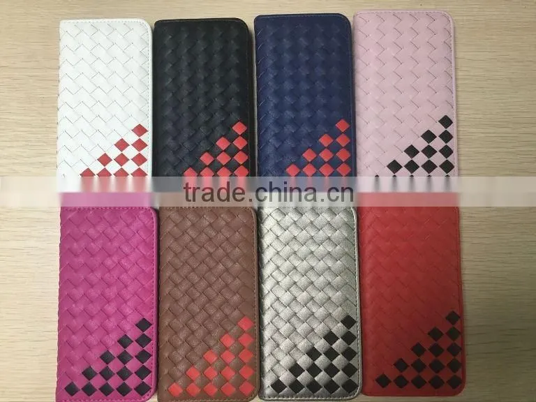 Customized Braided Wallet Style Leather+TPU Phone Cover Universal Phone Cases