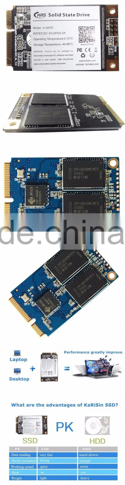 Karisin internal mSATA 6.0Gbps 128 gb ssd with 5x3cm size